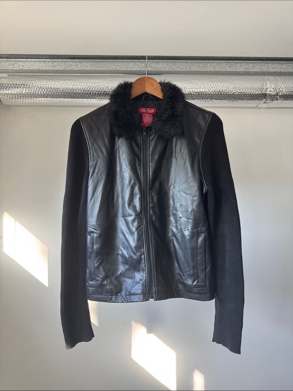 Vintage Black Faux Leather Jacket